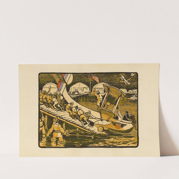 Mise à l’eau d’un hydravion escadrille américaine du cap Ferret (Launching an Seaplane, Part of the American Flotilla at Cape Ferret) (1920)