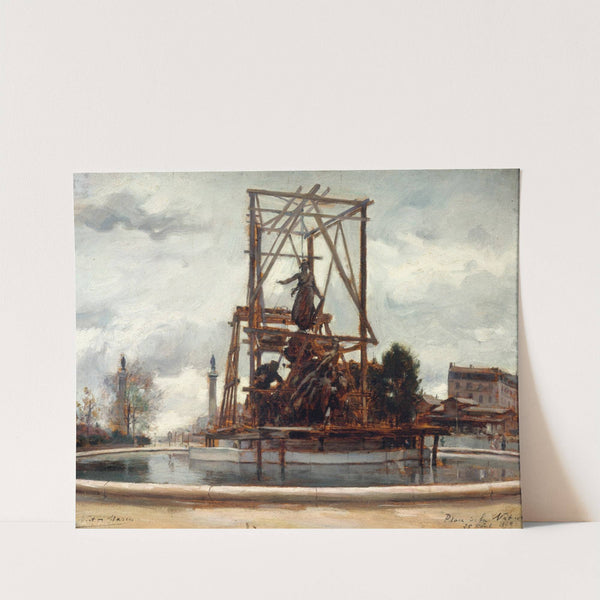 Mise en place du monument du 'Triomphe de la République' de Jules Dalou, place de la Nation by Victor Marec