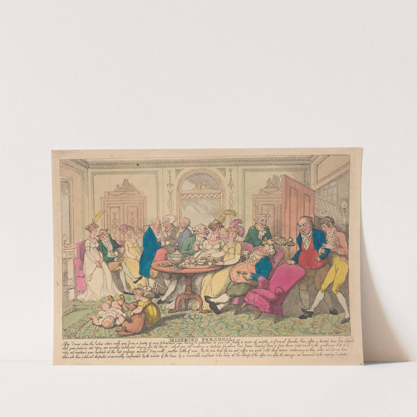 Miseries personal; After dinner when the ladies retire with you from a party of very pleasant men . . . (1807) by Thomas Rowlandson