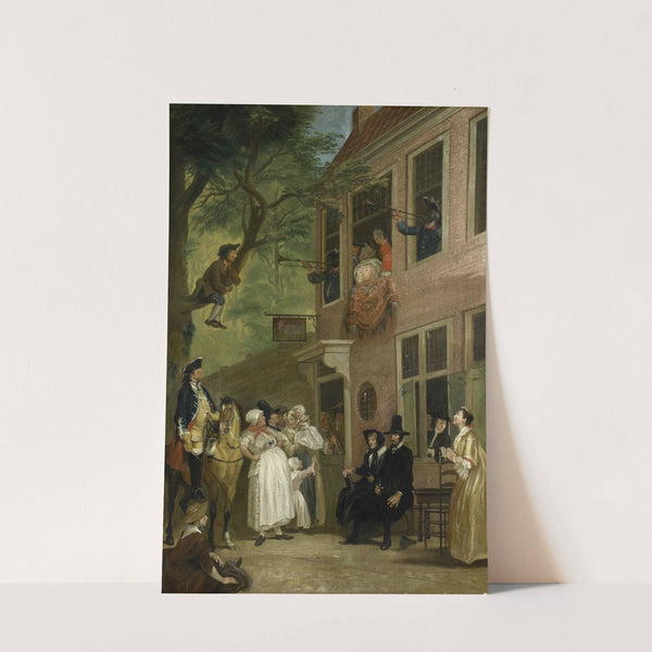 Misled; The Ambassador of the Rascals Exposes himself from the Window of ‘t Bokki Tavern in the Haarlemmerhout (c. 1739 - before 1750) by Cornelis Troost