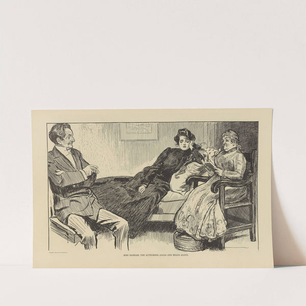 Miss Babbles, the authoress, calls and reads aloud (1900-1905) by Charles Dana Gibson