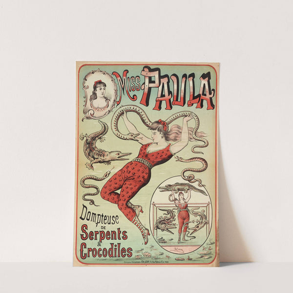 Miss Paula Dompteuse De Serpents & Crocodiles (1882-1888) by Imp. Charles Lévy