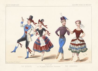 Pas berger, Pas hongrois, dansé par les 36 jeunes danseuses viennoises (1845)