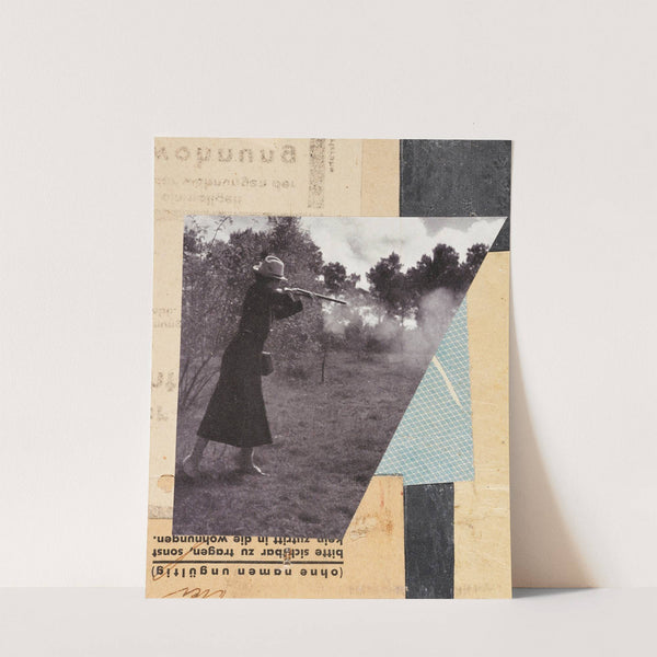 Mit Jägerin, Merzzeichnung by Kurt Schwitters