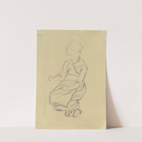 Mit untergeschlagenen Beinen sitzendes Kind by Jakob Fürchtegott Dielmann