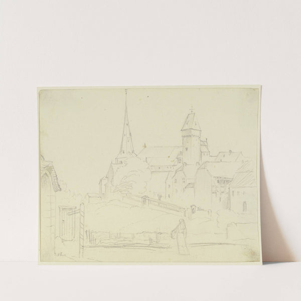 Mittelalterliches Dorf mit Kirche und Stadtturm by Philipp Veit