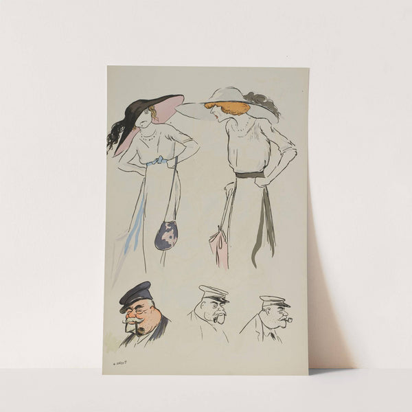 Mme d’Artex, Lise Radoline, M Deschamps (1912) by Georges Goursat (Sem)