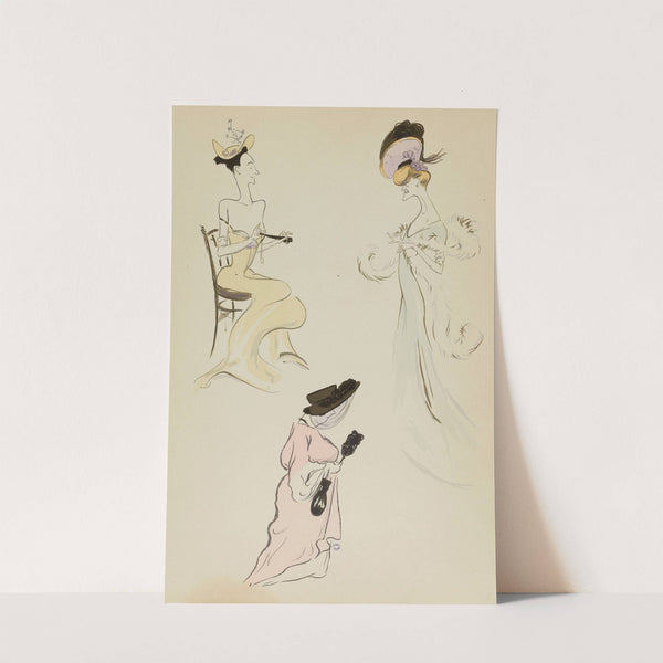 Mme Gauthereau , miss Gebhart, Mme Hudson (1909) by Georges Goursat (Sem)