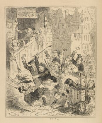 Mob pursuing Mrs. McDougal (1841)