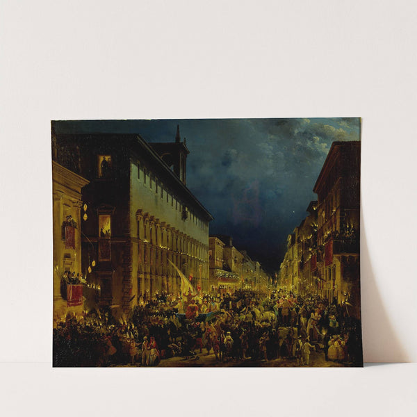 Moccoli Evening In Rome by Ippolito Caffi