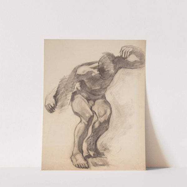 Modelstudie, foroverbøjet model set forfra by Oluf Hartmann