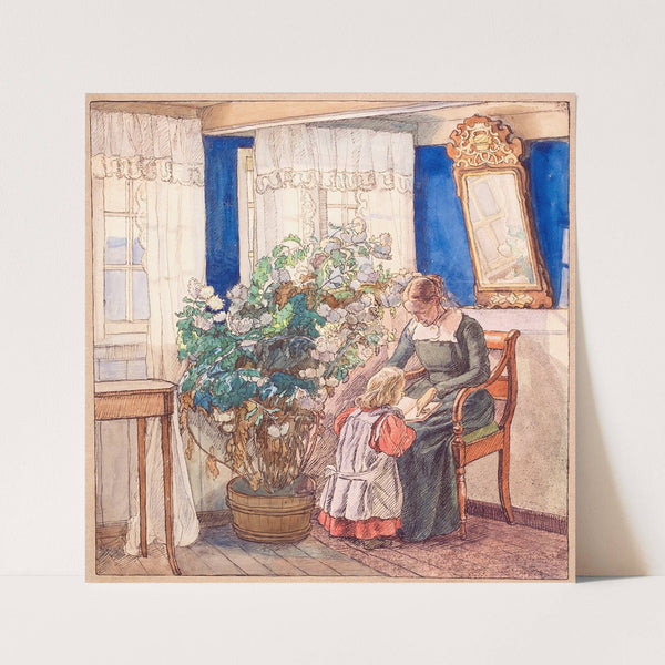 Moder og barn ser billeder (Anna og Hans Syberg) (1895 - 1896) by Fritz Syberg