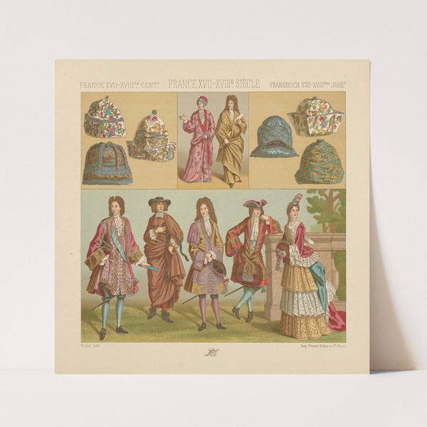 Modes francaises, us et coutumes, l’habillement du roi, la robe de chambre, le bonnet (1876-1888) by Auguste Racinet