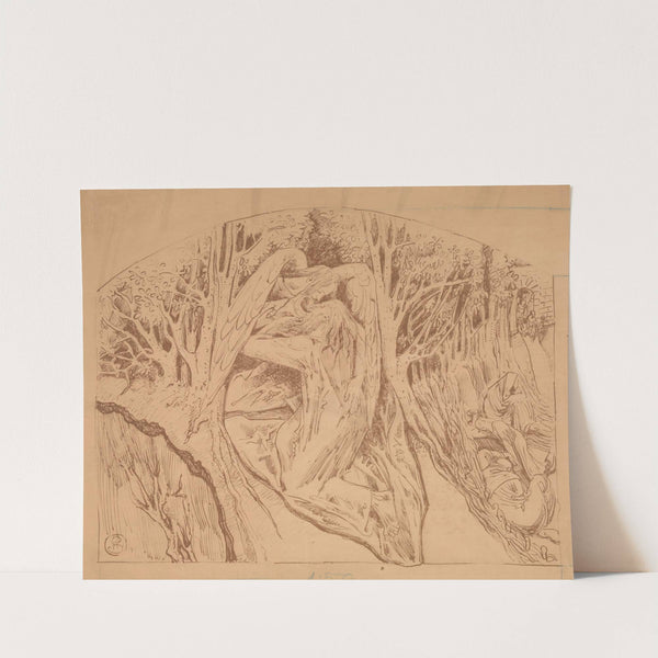 Modlitwa w Ogrójcu - reprodukcja projektu płaskorzeźby na wschodnią elewację kościoła św. Krzyża w Krakowie by Stanisław Wyspiański