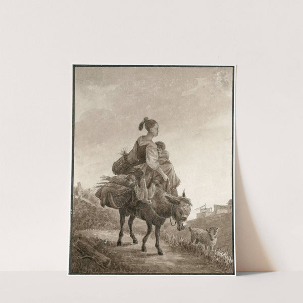 Moeder en kind op pakezel by Otto Howen