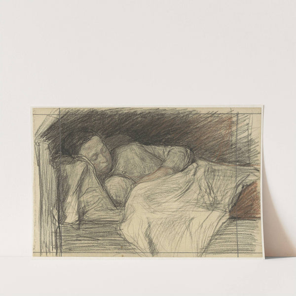 Moeder in bed met kind by Jan Veth