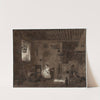 Moeder zoogt kind in keukeninterieur by Otto Howen