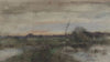 Moeraslandschap met zonsondergang