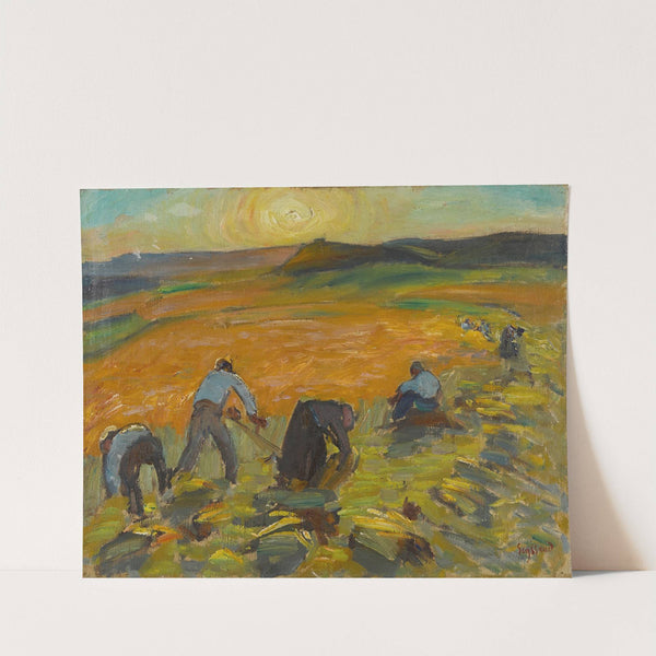 Moisson au soleil couchant by René Auguste Seyssaud