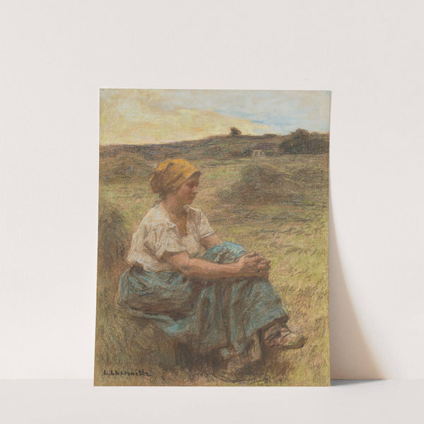 Moissonneuse le soir à Mont-Saint-Père by Léon Augustin Lhermitte