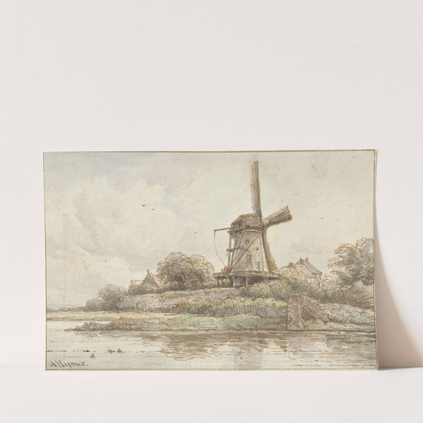 Molen op stadswal by Arnoldus Johannes Eymer