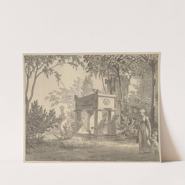 Molières sarkofag i Jardin Elysée by Christoffer Wilhelm Eckersberg