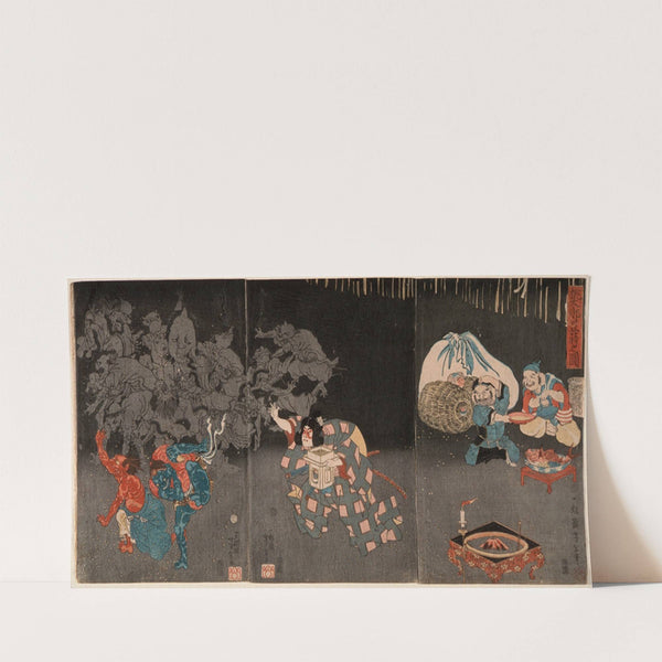 Momotarō Scattering Beans (1859) by Tsukioka Yoshitoshi