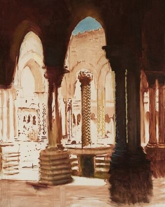 Monastery courtyard in Monreale-Palermo