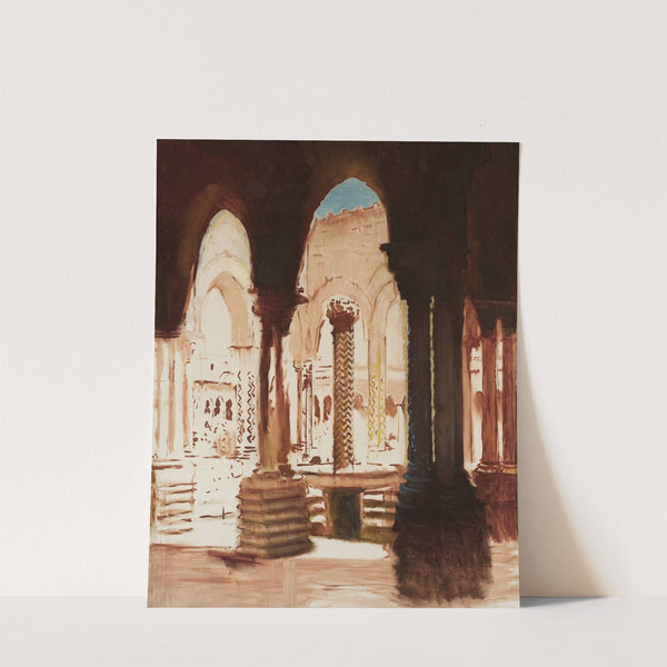 Monastery courtyard in Monreale-Palermo by Kazimierz Stabrowski