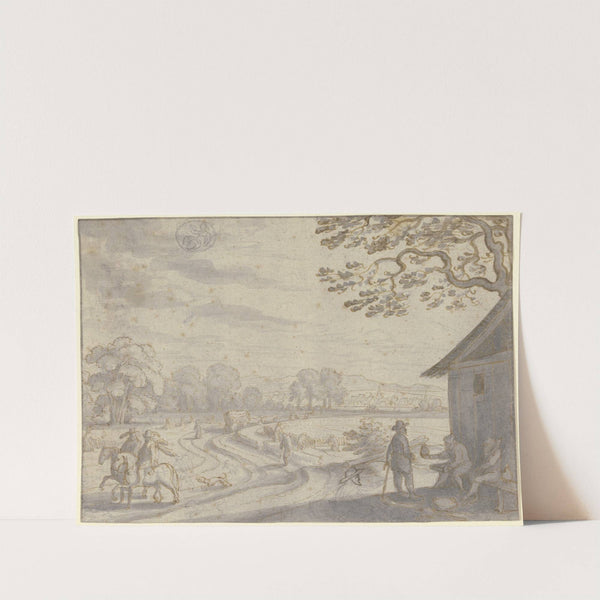 Monatsbild August, oben links das Zeichen der Jungfrau (ca 1622) by Matthäus Merian the elder