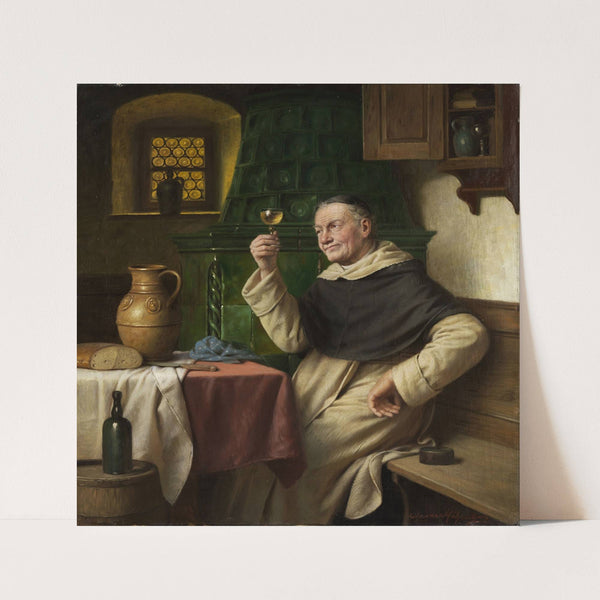 Mönch bei der Weinprobe by Josef Wagner-Höhenberg