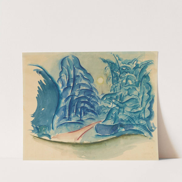 Mond im blauen Wald by Walter Ophey