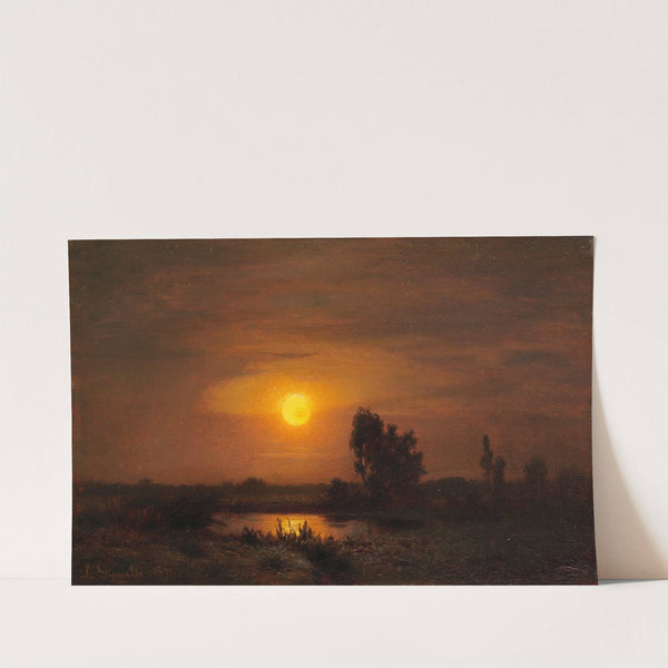 Mondaufgang am Weiher by Louis Douzette