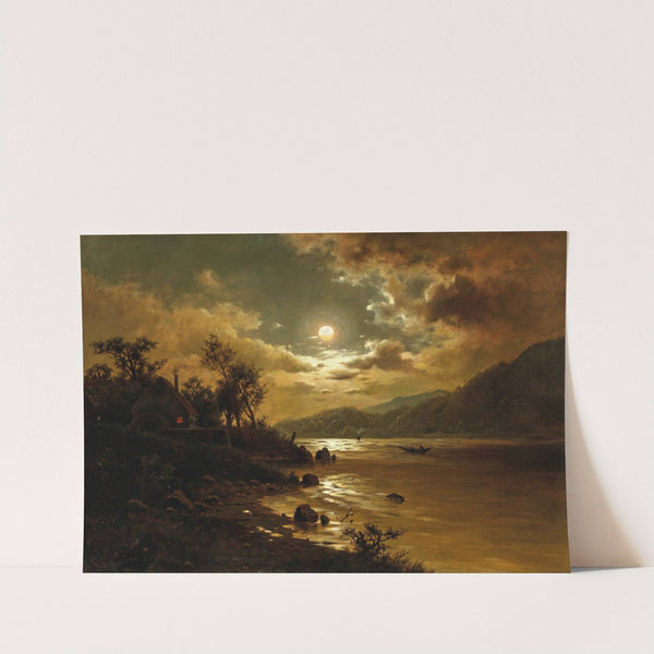 Mondlicht über einer Seelandschaft by Fritz Chwala