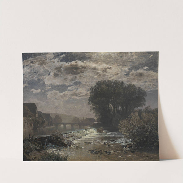 Mondnacht am Enzwehr bei Besigheim by Gustav Schönleber