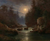 Mondscheinlandschaft. Motiv aus dem Langhermsdorfer Grunde in der Sächsischen Schweiz