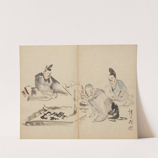 Monk at Calligraphy (1800s) by Kawanabe Kyōsai