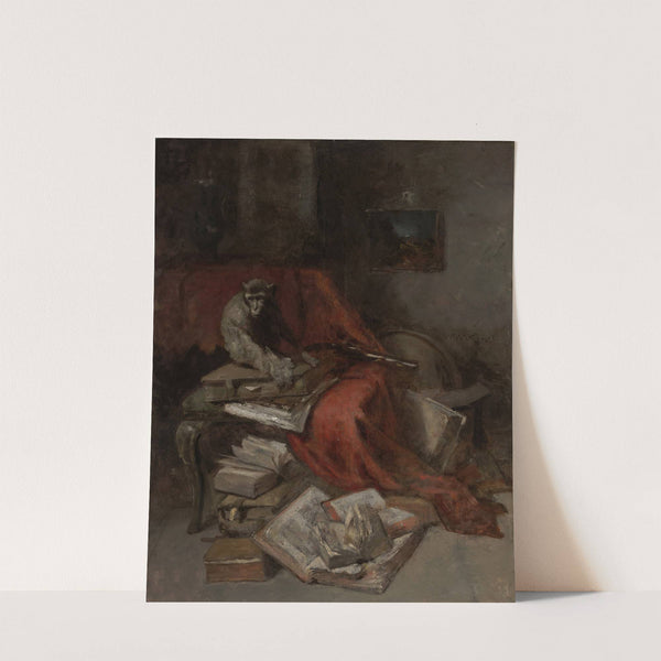 Monkeying with Literature by William Merritt Chase