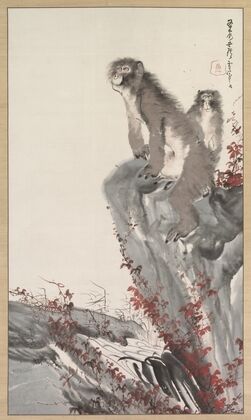 Monkeys by a Stream