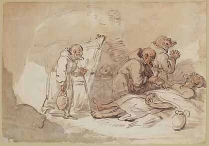 Monks and dying man