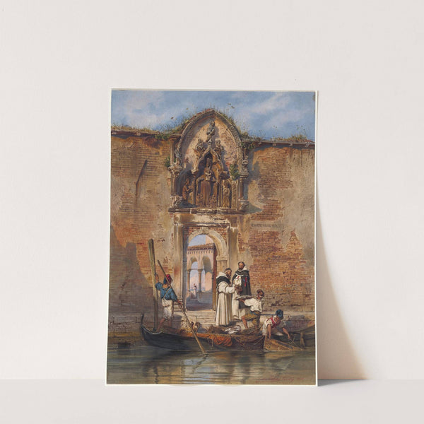 Monks Buying Fish before the Portal of the Madonna della Misericordia by Ludwig Johann Passini