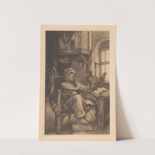 Monnik in studeercel by Johannes Josephus Aarts