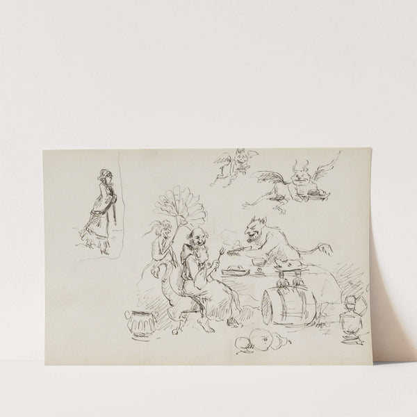 Monnik verleid door duivels (1880) by Marius Bauer