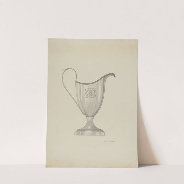 Monogrammed Silver Cream Pitcher by David P Willoughby