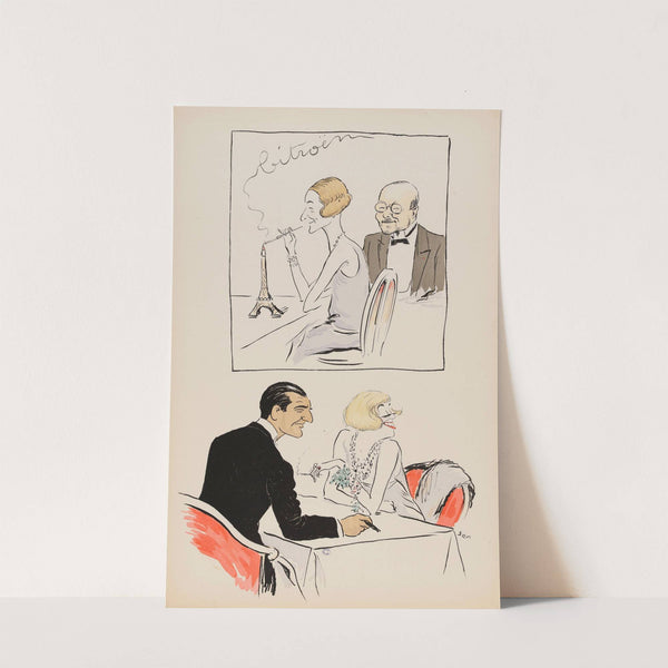 Monsieur et Madame André Citroën et un couple non identifié (1900-1934) by Georges Goursat (Sem)