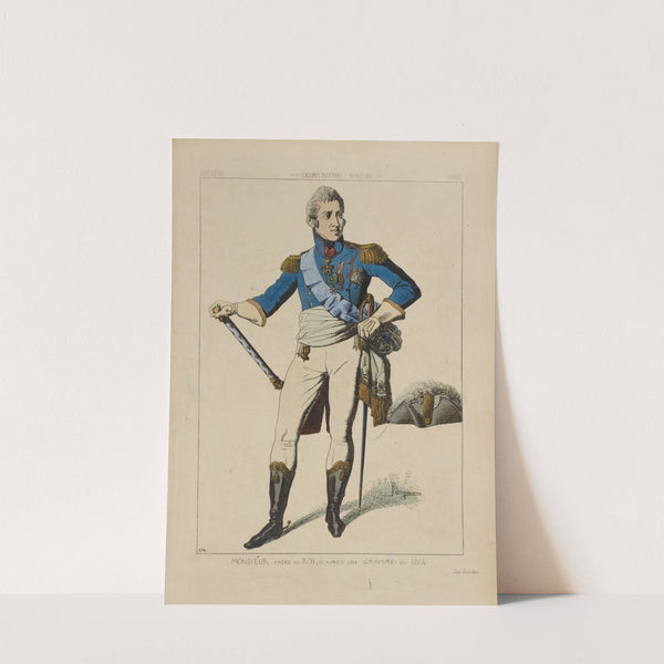 Monsieur frère du roi, d'après une gravure de 1814. XIXe siècle, costumes militaires, infanterie, France. by Raphaël Jacquemin