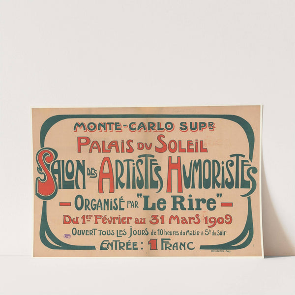 Monte-Carlo … Salon des Artistes Humoristes (1909) by Imp. Paul Dupont