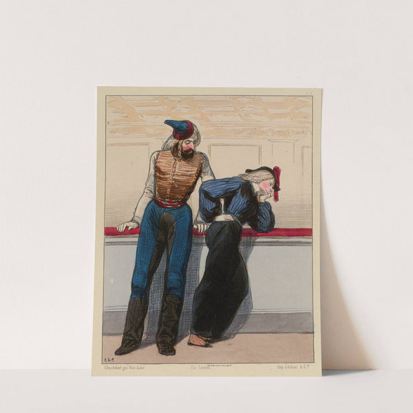 Monter à cheval sur le cou d’un homme qu’on ne connait pas, t’appelle ça plaisanter (1840) by Paul Gavarni