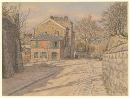 Montmartre (angle de la rue des Saules et de la rue de l’Abreuvoir) (1921)