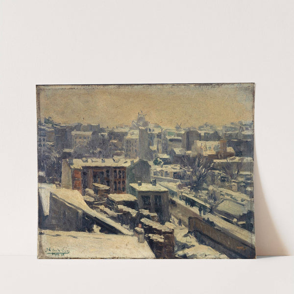Montmartre sous la neige (emplacement du nouvel hippodrome) by Joseph Le Pan de Ligny